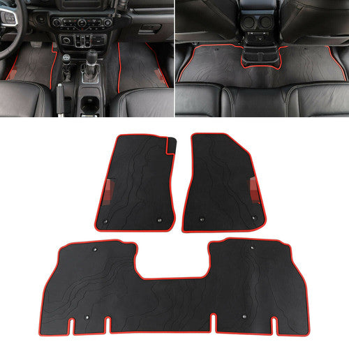 Rubber Floor Mats Waterproof Floor Liners For Jeep Wrangler JL 4Door 2018-2023 Default Title Interior Part