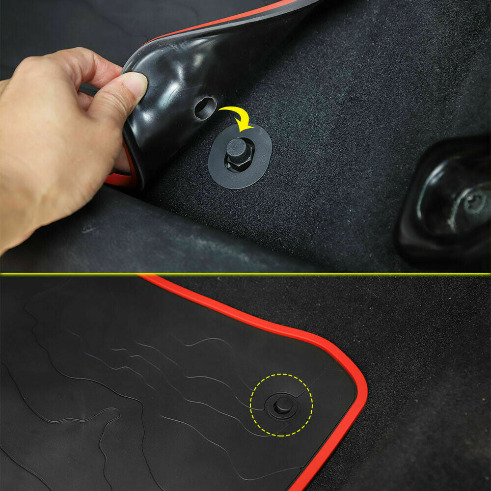 Rubber Floor Mats Waterproof Floor Liners For Jeep Wrangler JL 4Door 2018-2023 Interior Part