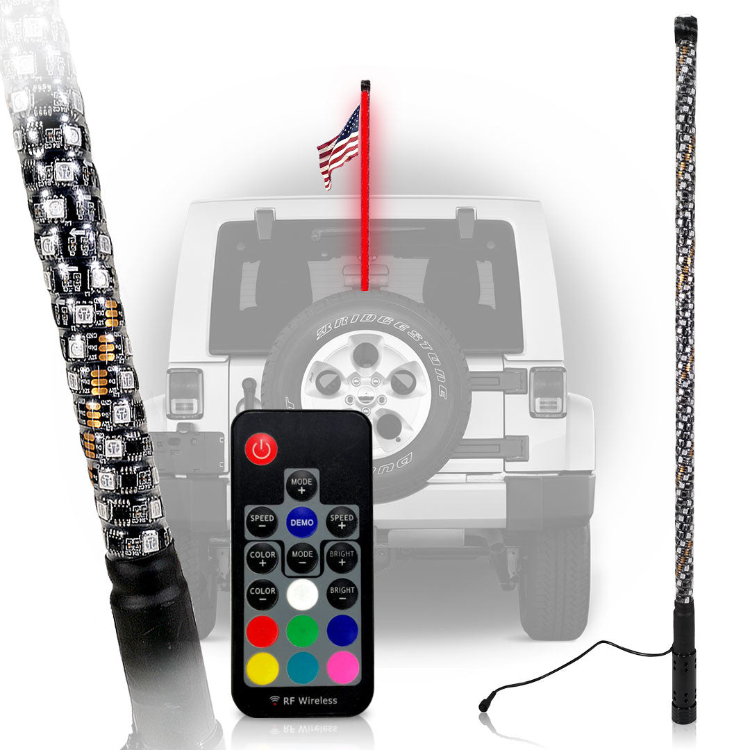 LED RGB Color Changing Whip Lights 3 Feet 4 Feet 5 Feet Lighting