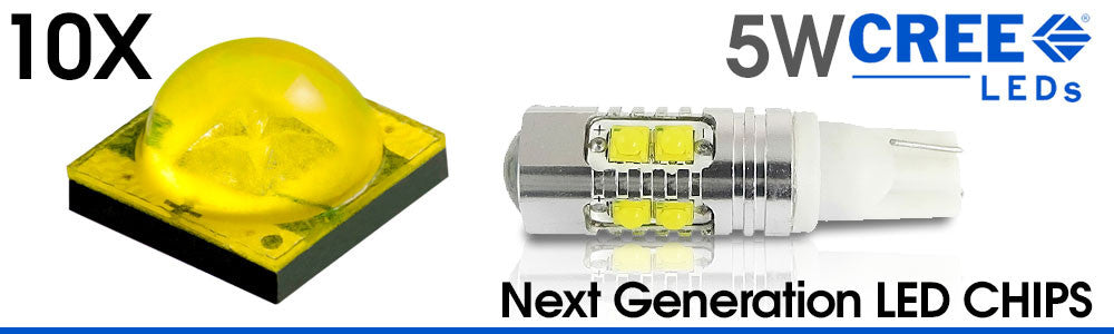 194 168 W5W T10 LED Bulbs 50W Projector (2 Pack) Lighting