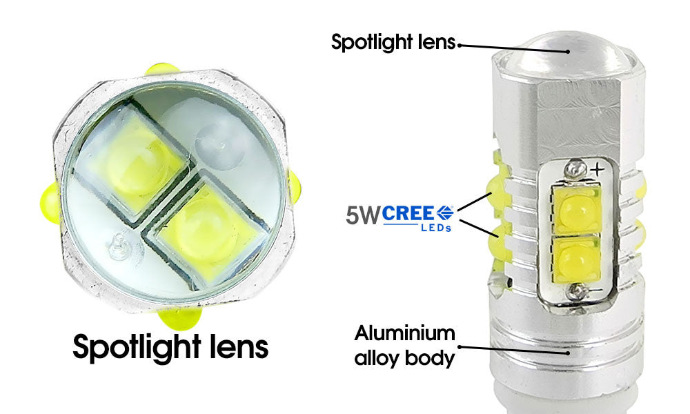 194 168 W5W T10 LED Bulbs 50W Projector (2 Pack) Lighting