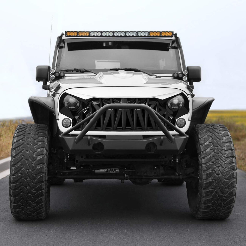 White & Black Shark Grille Jeep Wrangler JK 2007-2017 Grille