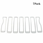 Front Grille Grill Insert Cover Trim Fit Jeep Wrangler JL 2018 - 2023 Silver - GENSSI Grille