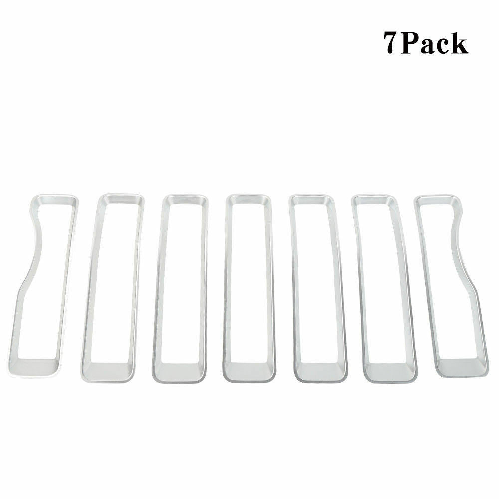 Front Grille Grill Insert Cover Trim Fit Jeep Wrangler JL 2018-2023 Silver Grille