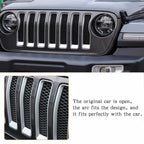 Front Grille Grill Insert Cover Trim Fit Jeep Wrangler JL 2018 - 2023 Silver - GENSSI Grille