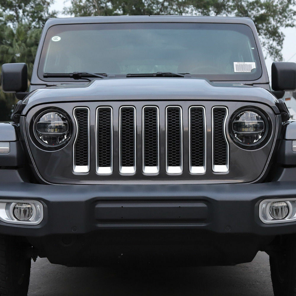 Front Grille Grill Insert Cover Trim Fit Jeep Wrangler JL 2018-2023 Silver Grille