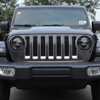 Front Grille Grill Insert Cover Trim Fit Jeep Wrangler JL 2018 - 2023 Silver - GENSSI Grille