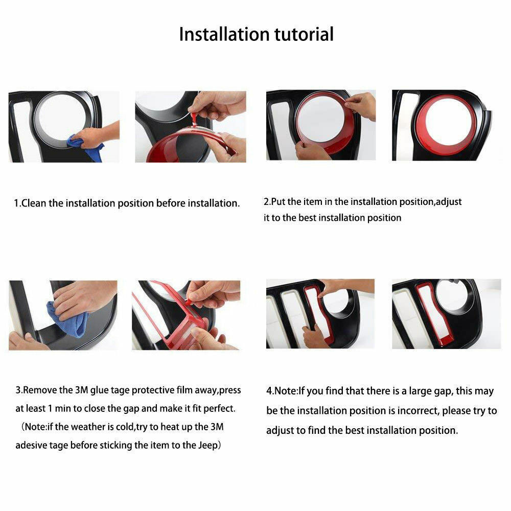 Front Grille Grill Insert Cover Trim Fit Jeep Wrangler JL 2018-2023 Silver Grille