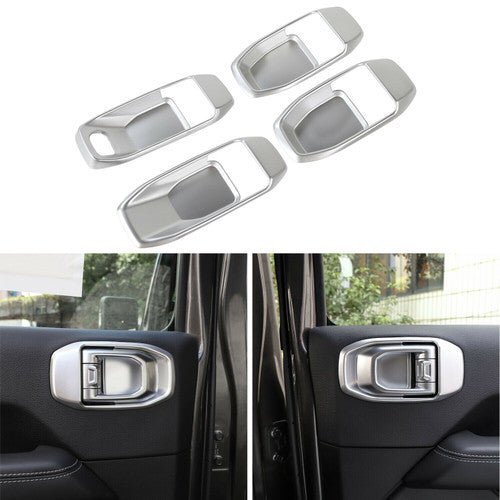Interior Door Handle Bowl Cover Trim for Jeep Wrangler JL 2018+ - 2023 4 - Door Silver - GENSSI Interior Part