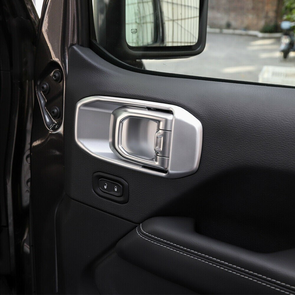 Interior Door Handle Bowl Cover Trim for Jeep Wrangler JL 2018+ - 2023 4 - Door Silver - GENSSI Interior Part