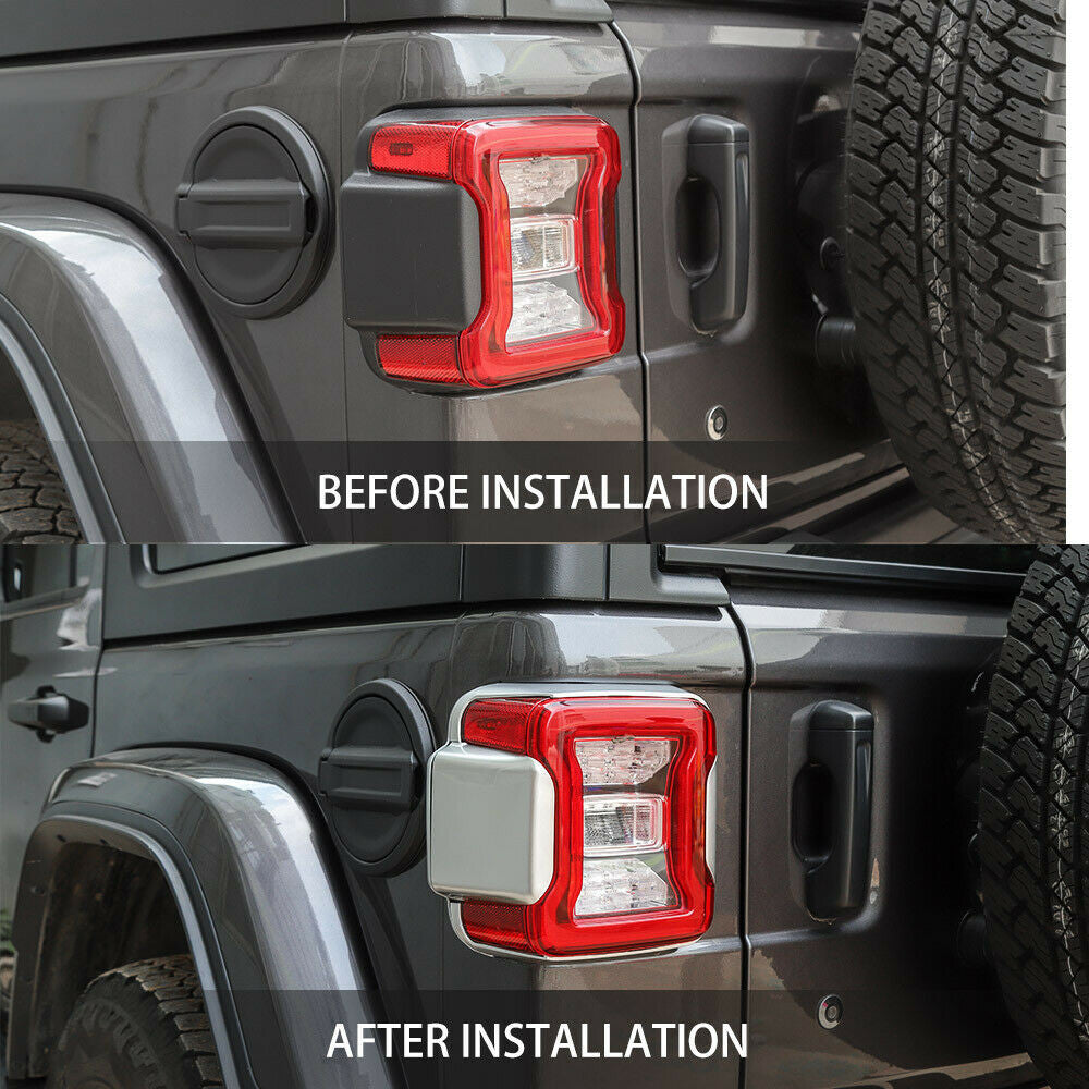 Tail light Frame Cover For Jeep Wrangler JL JLU 2018-2023 Silver Lighting