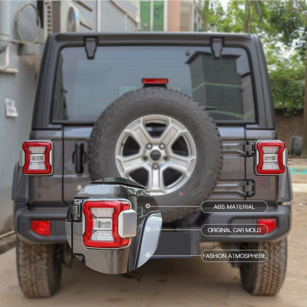 Tail light Frame Cover For Jeep Wrangler JL JLU 2018-2023 Silver Lighting