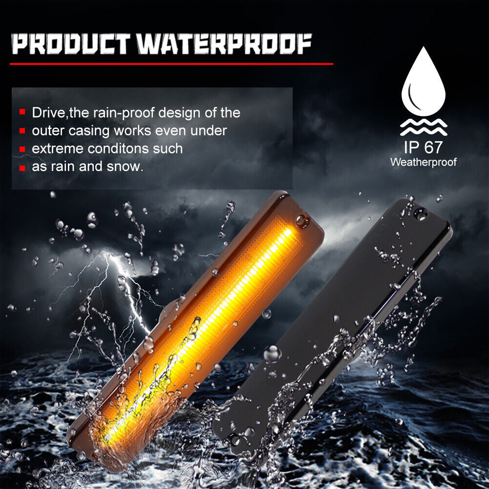 Smoked 3 LED Light Set Tail Lights, Bumper Signals, Fender Side Markers for 1987-1995 Jeep Wrangler YJ Lighting