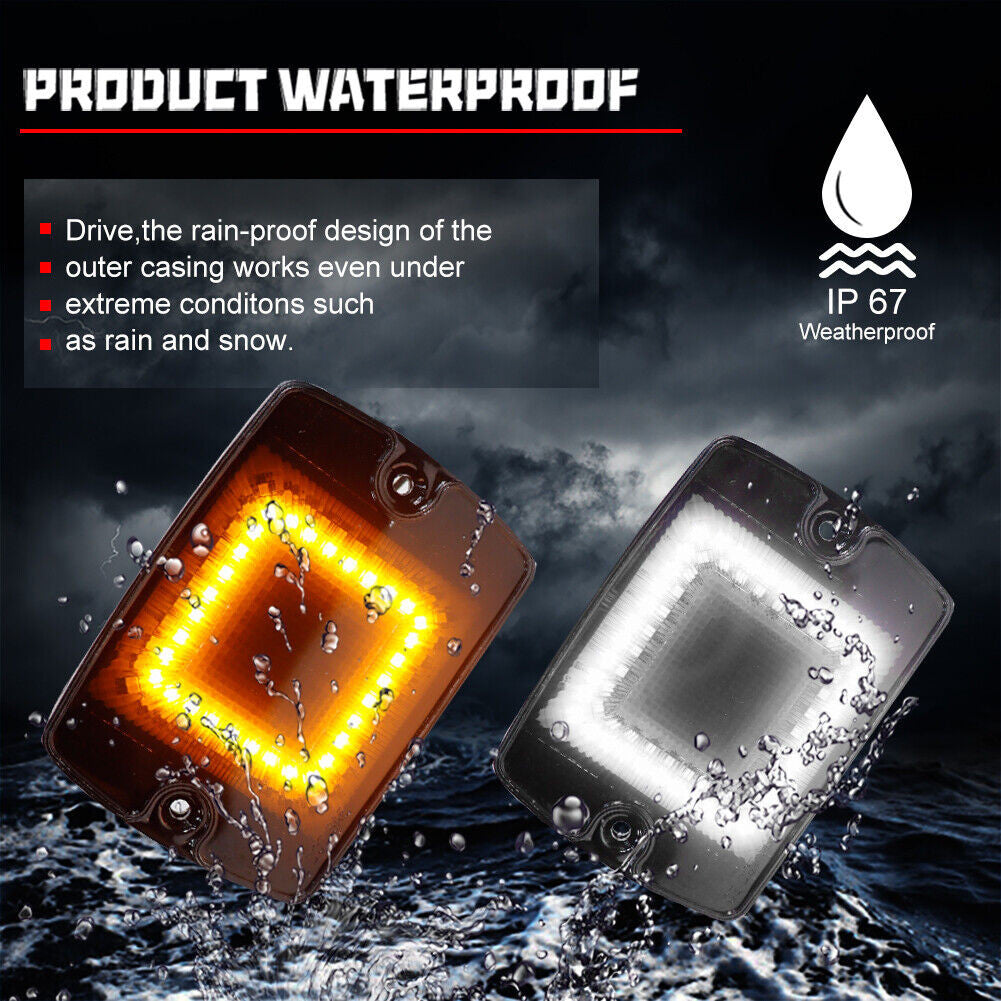 Smoked 3 LED Light Set Tail Lights, Bumper Signals, Fender Side Markers for 1987-1995 Jeep Wrangler YJ Lighting