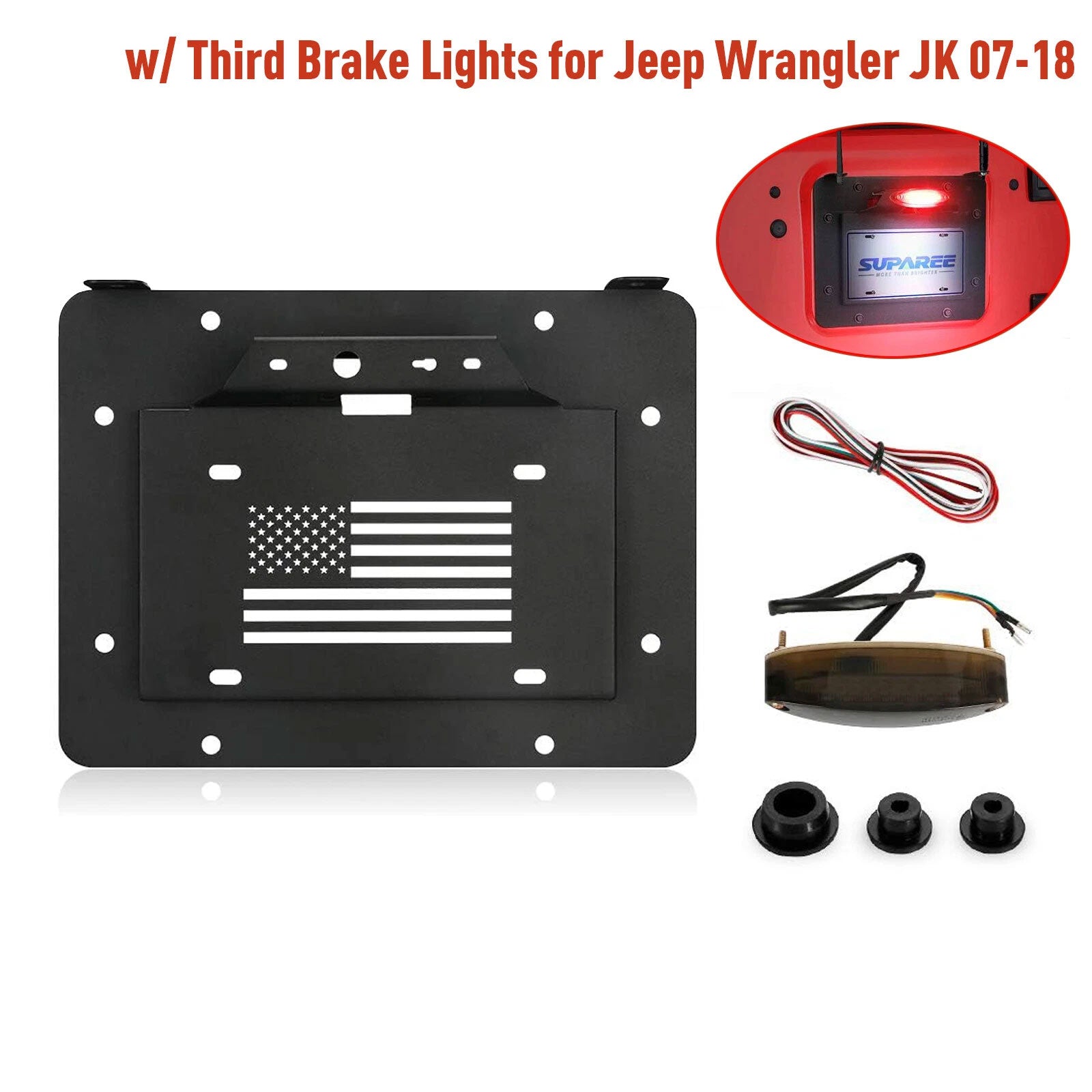 Steel Vented Tire Carrier Delete Kit Cover for Wrangler 2007-2018 Exterior Par