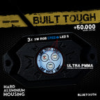 LED Under Body Rock Lights Color with Bluetooth Controller 4x Lighting