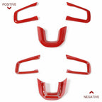 Steering Wheel+Center Console+Gear Panel Cover Trim For Jeep Wrangler JL (2018 - 2023) Red - GENSSI Interior Part
