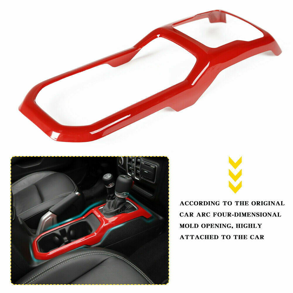 Steering Wheel+Center Console+Gear Panel Cover Trim For Jeep Wrangler JL (2018-2023) Red Interior Part