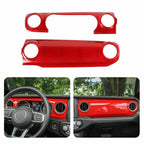 Steering Wheel+Center Console+Gear Panel Cover Trim For Jeep Wrangler JL (2018 - 2023) Red - GENSSI Interior Part