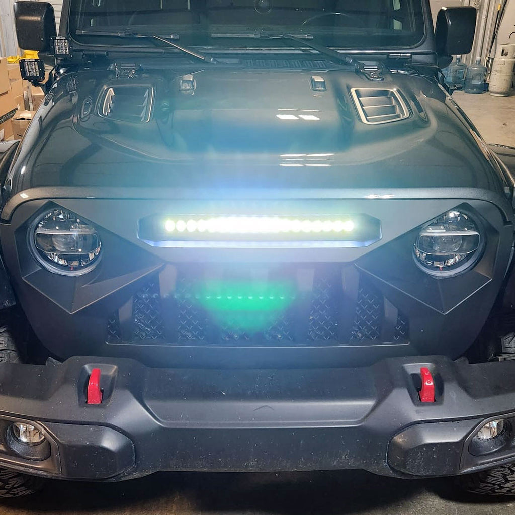 Light Bar LED Grille Grille for Jeep Wrangler JL & Gladiator 2018-2023 Grille