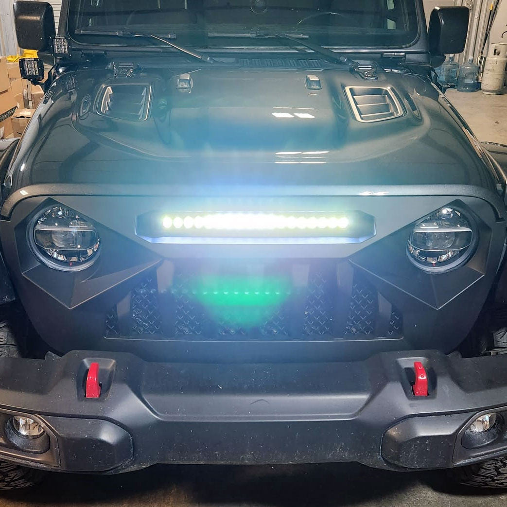 Light Bar LED Grille Grille for Jeep Wrangler JL & Gladiator 2018-2023 Grille