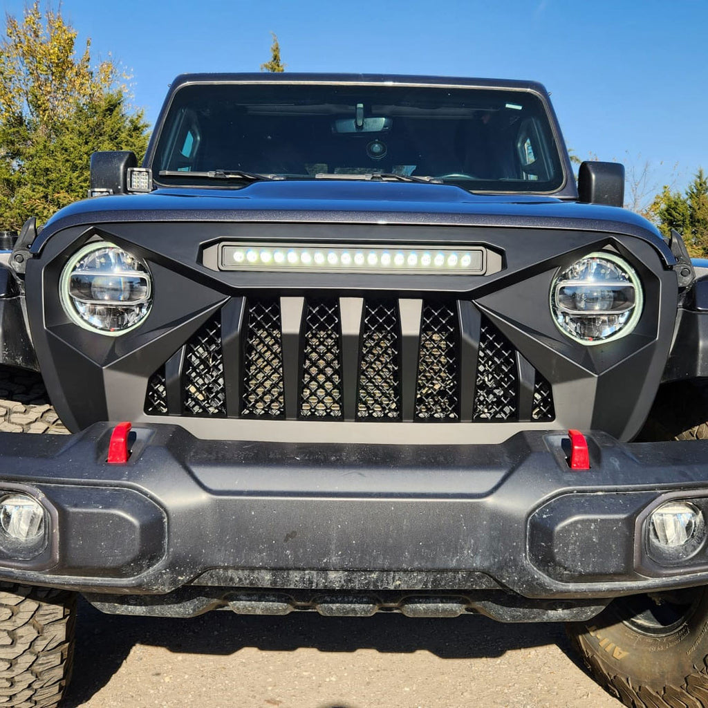 Light Bar LED Grille Grille for Jeep Wrangler JL & Gladiator 2018-2023 Grille