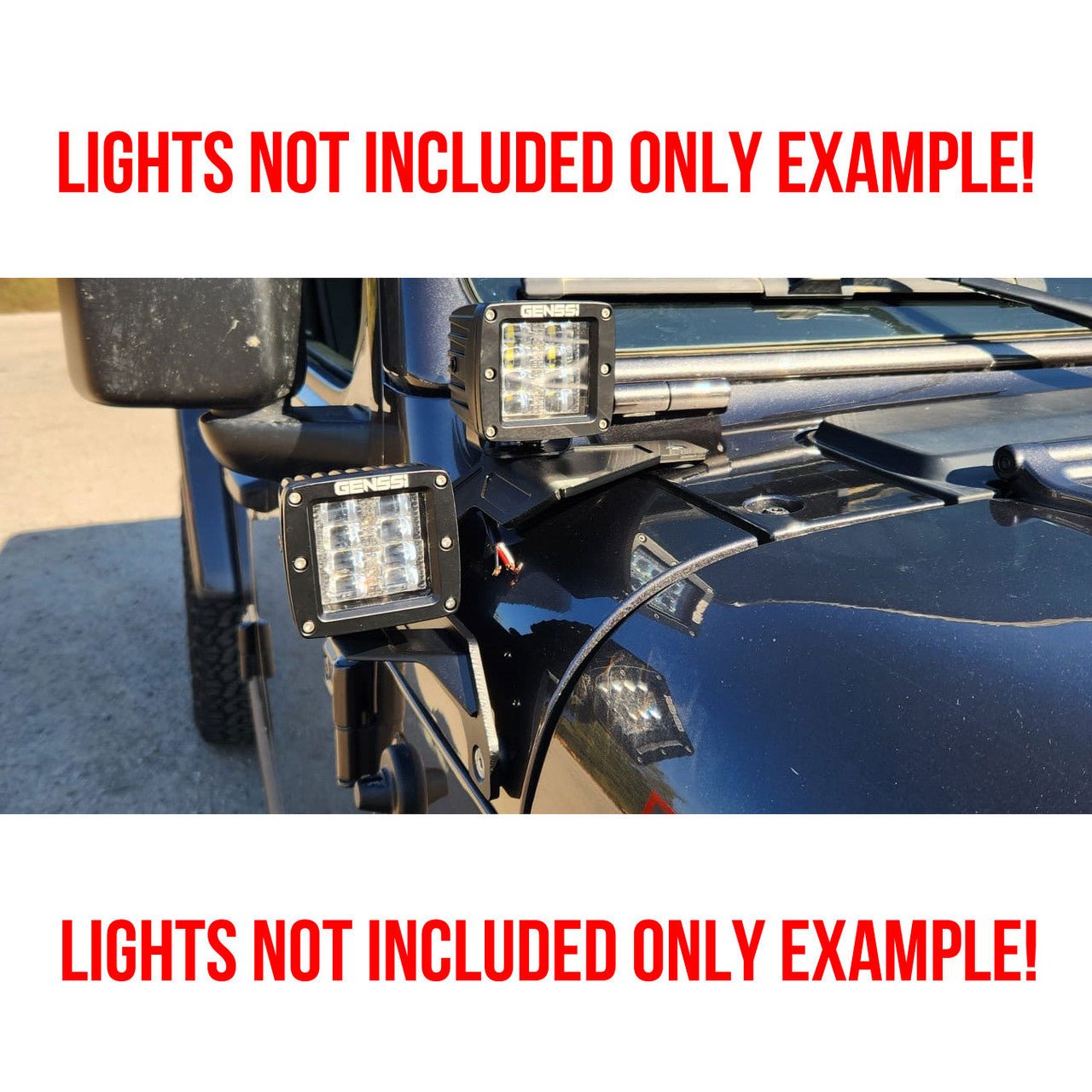Dual A - Pillar Cube Lights Bracket for Jeep Wrangler JL JLU JT Gladiator with A - Pillar Pod Mount - GENSSI Exterior Part