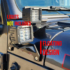 Dual A - Pillar Cube Lights Bracket for Jeep Wrangler JL JLU JT Gladiator with A - Pillar Pod Mount - GENSSI Exterior Part