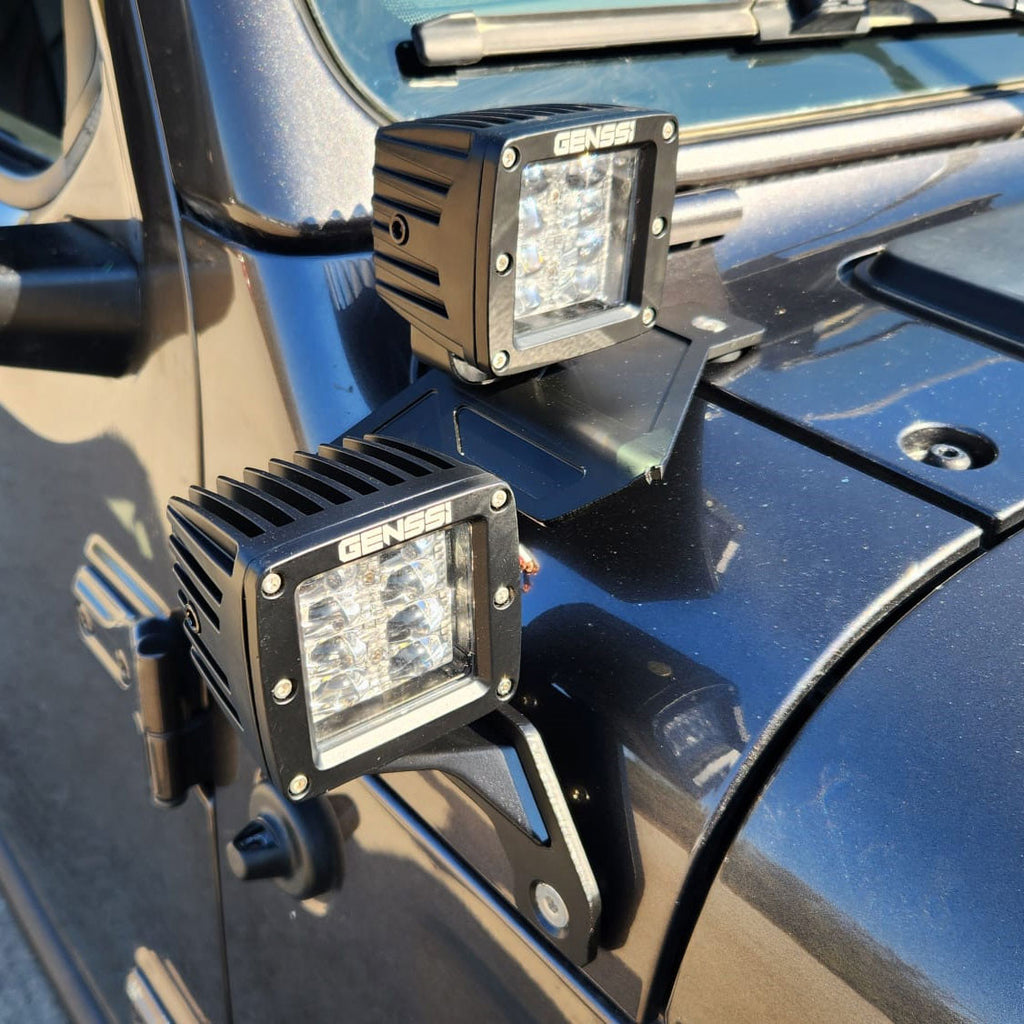 A-Pillar LED Cube Light Bracket for Jeep Wrangler JL JLU JT Gladiator Exterior Part