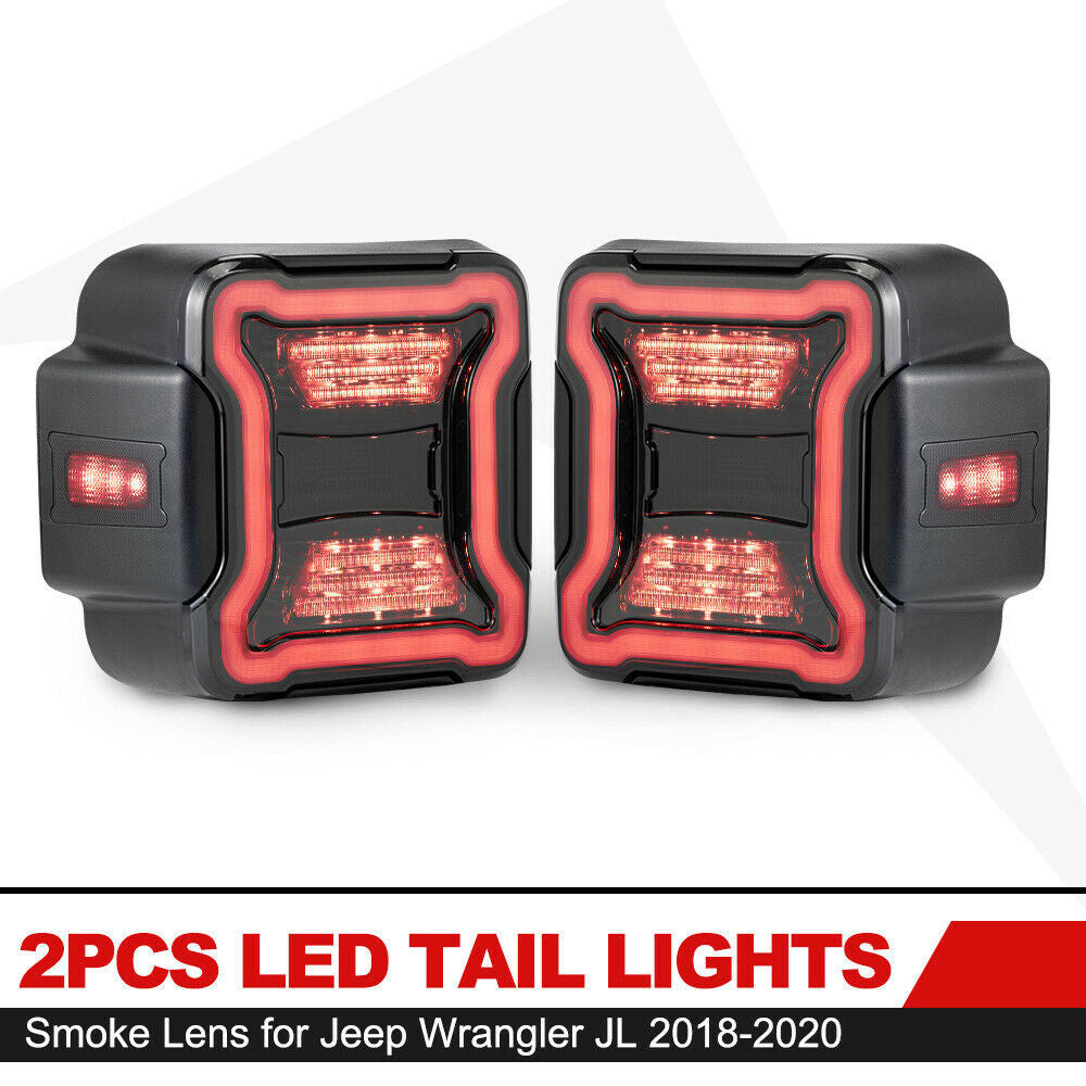 Tail Lights Smoked Lens W/Reverse Turn Signal Lights for Jeep Wrangler JL 2018-2023 Lighting