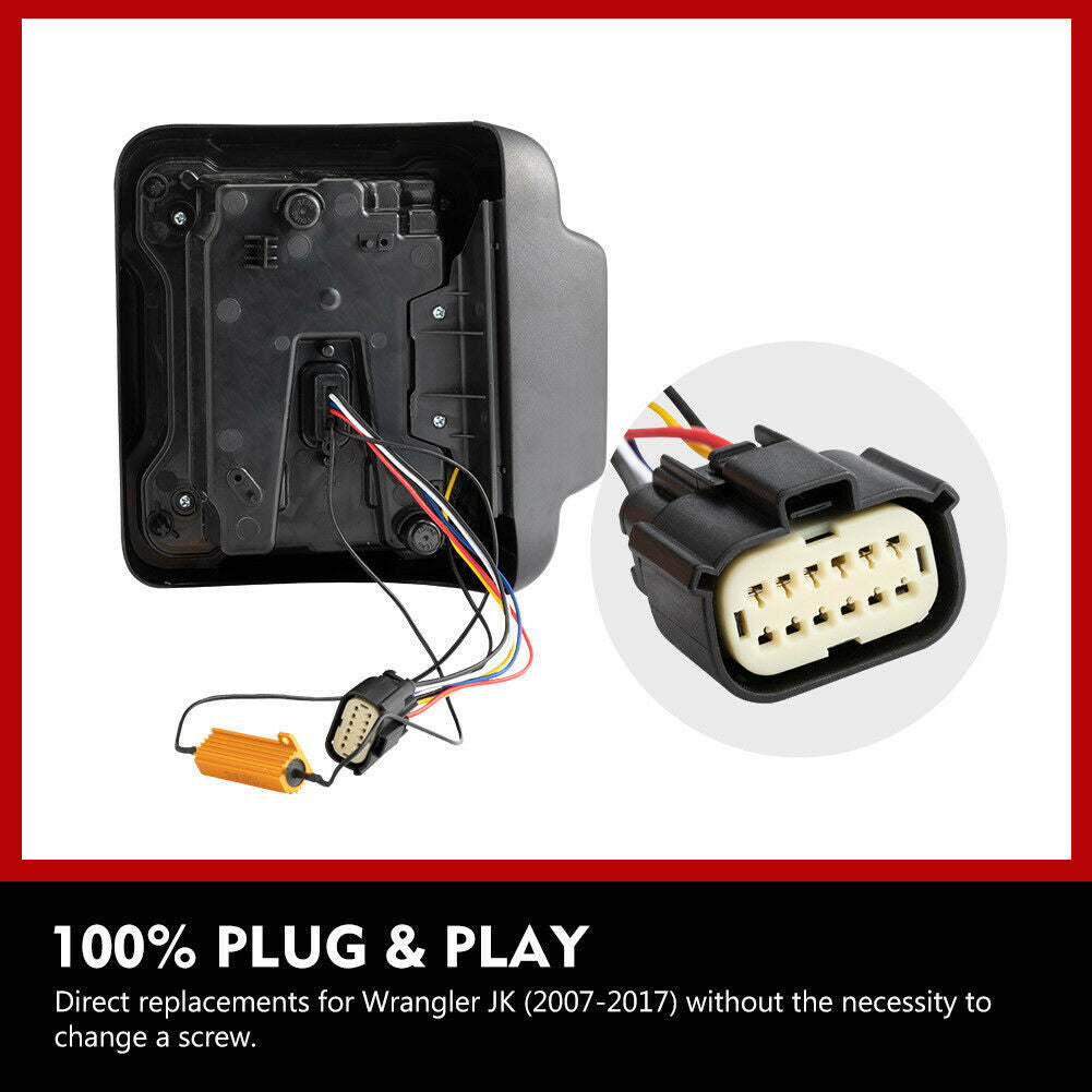 Tail Lights Smoked Lens W/Reverse Turn Signal Lights for Jeep Wrangler JL 2018-2023 Lighting