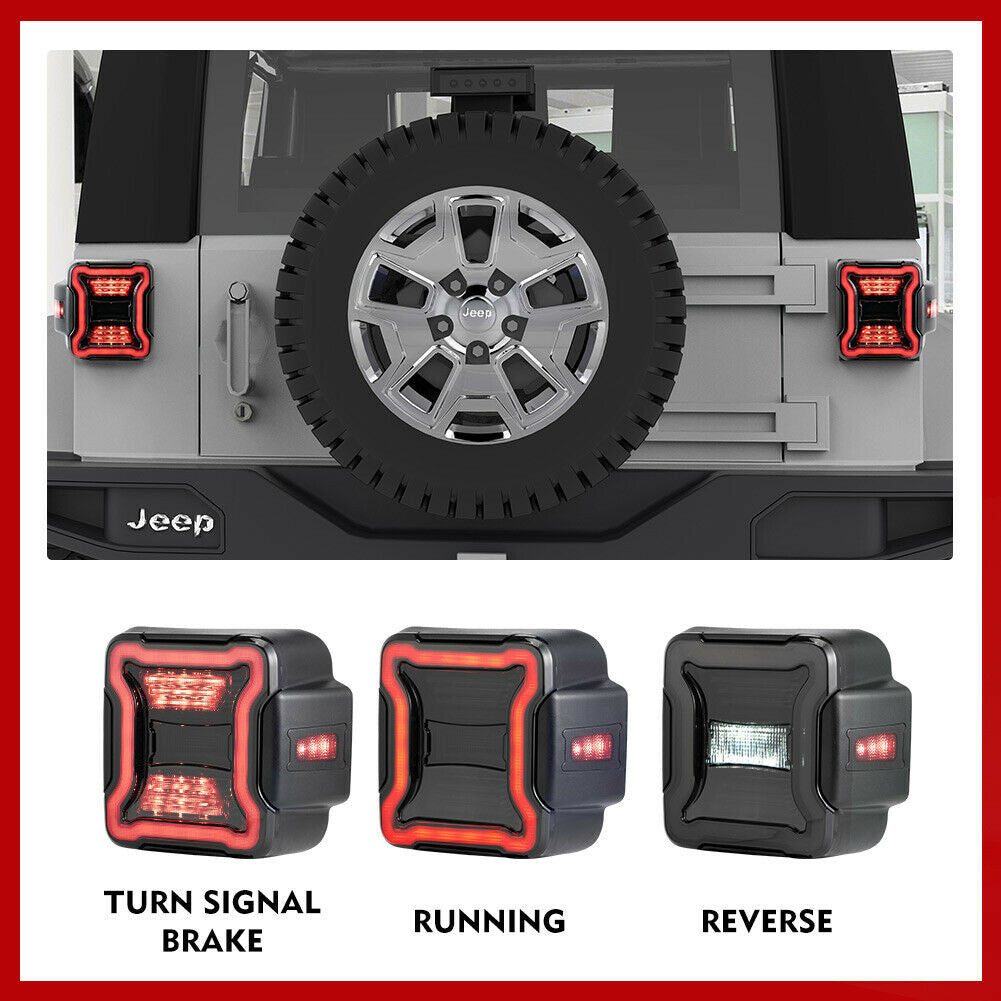 Tail Lights Smoked Lens W/Reverse Turn Signal Lights for Jeep Wrangler JL 2018-2023 Lighting