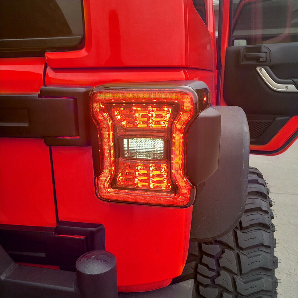 Tail lights for Jeep Wrangler JK JKU Rubicon Sahara Sport 2007-2018 Pair Smoked Lighting