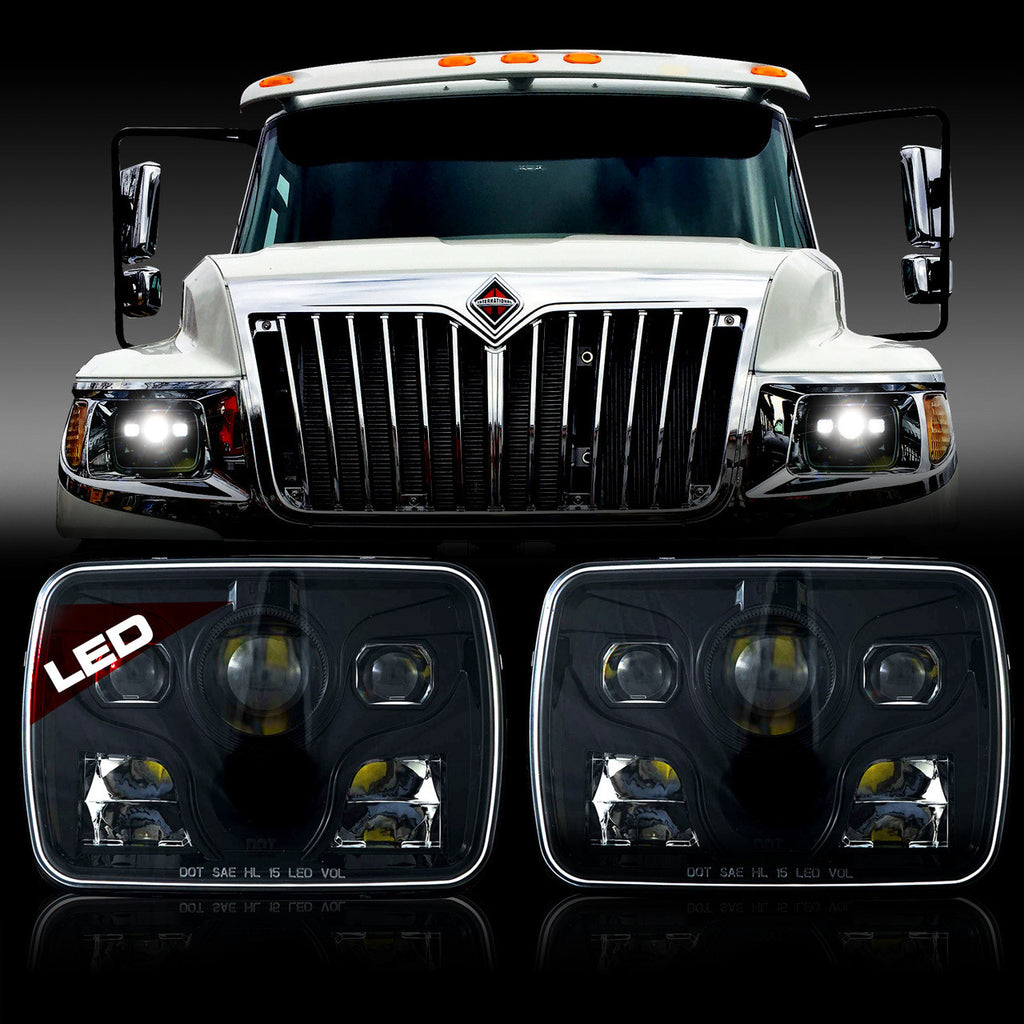 APOLLO LED Black Projector Headlights for XJ and YJ Lighting