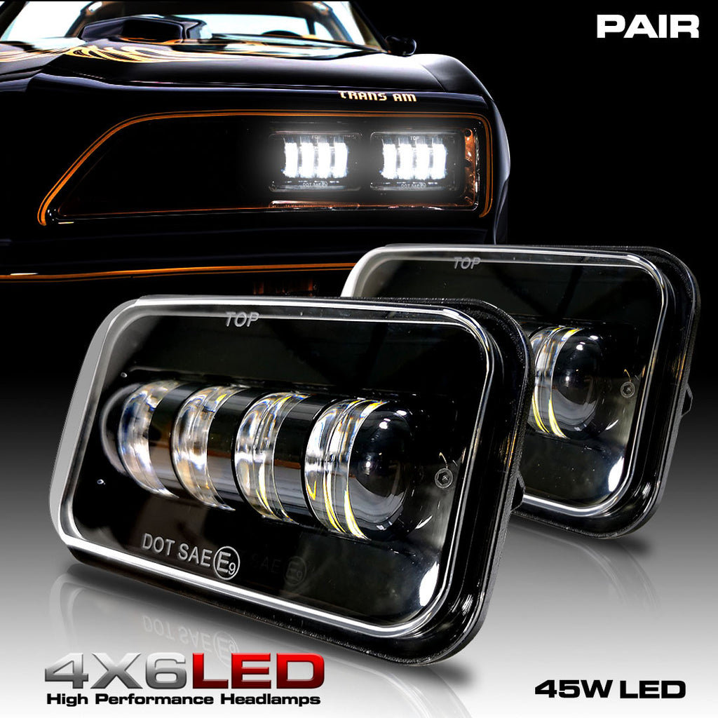 Sealed Beam LED Replacement Headlights for GMC C1500 2500 3500 Trucks (2 Pack) Lighting