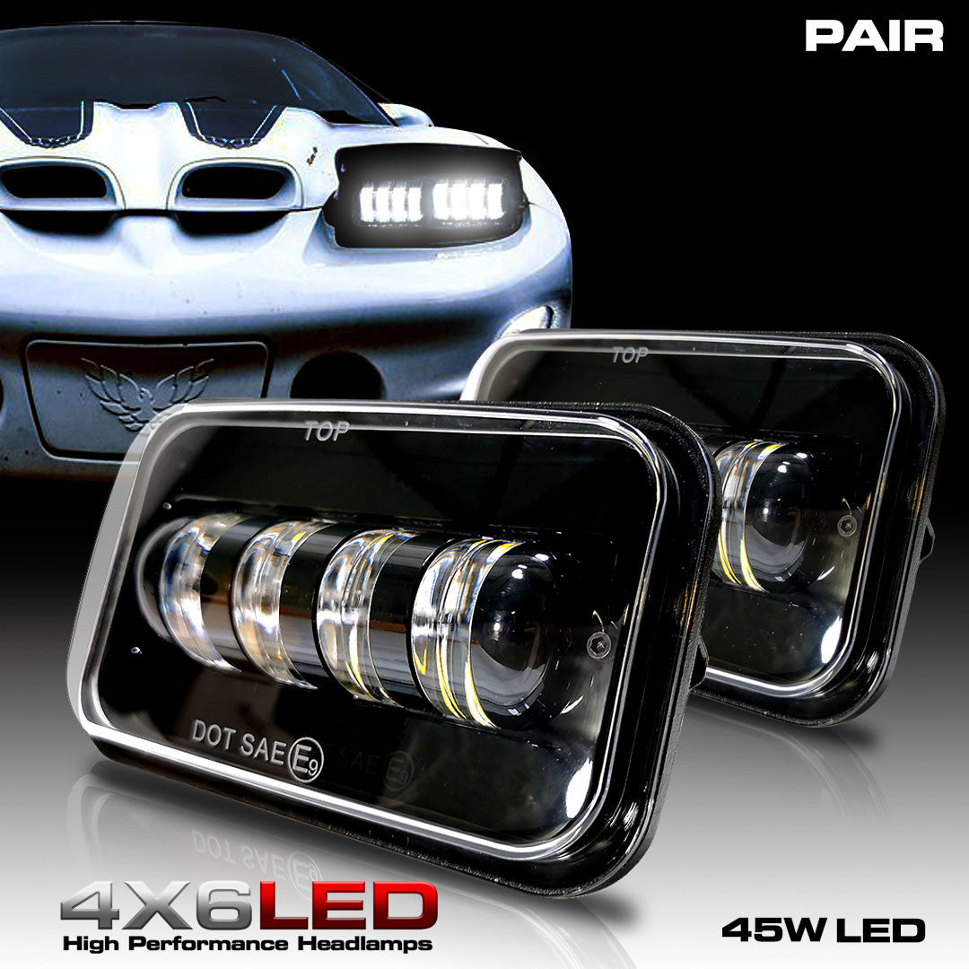 Sealed Beam LED Replacement Headlights for GMC C1500 2500 3500 Trucks (2 Pack) Lighting