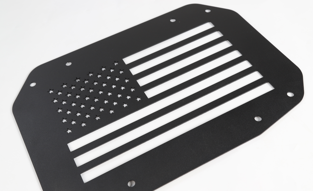 US Flag Aluminum Tailgate Exhaust Cover for Jeep Wrangler JL 2018-2023 Exterior Part