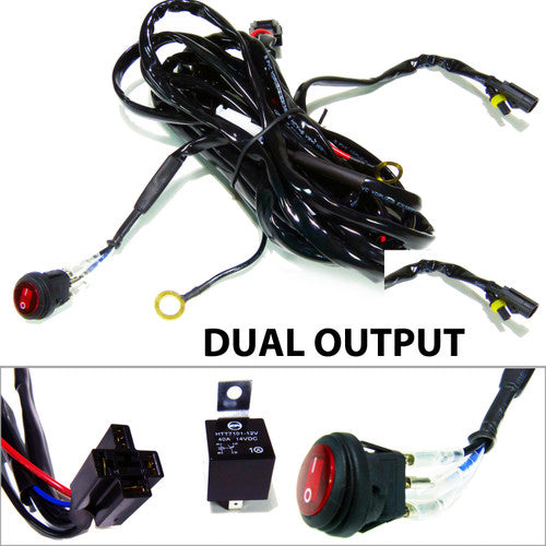Wire Harness Relay with Switch for LED Lighting Dual Output Default Title Electrical
