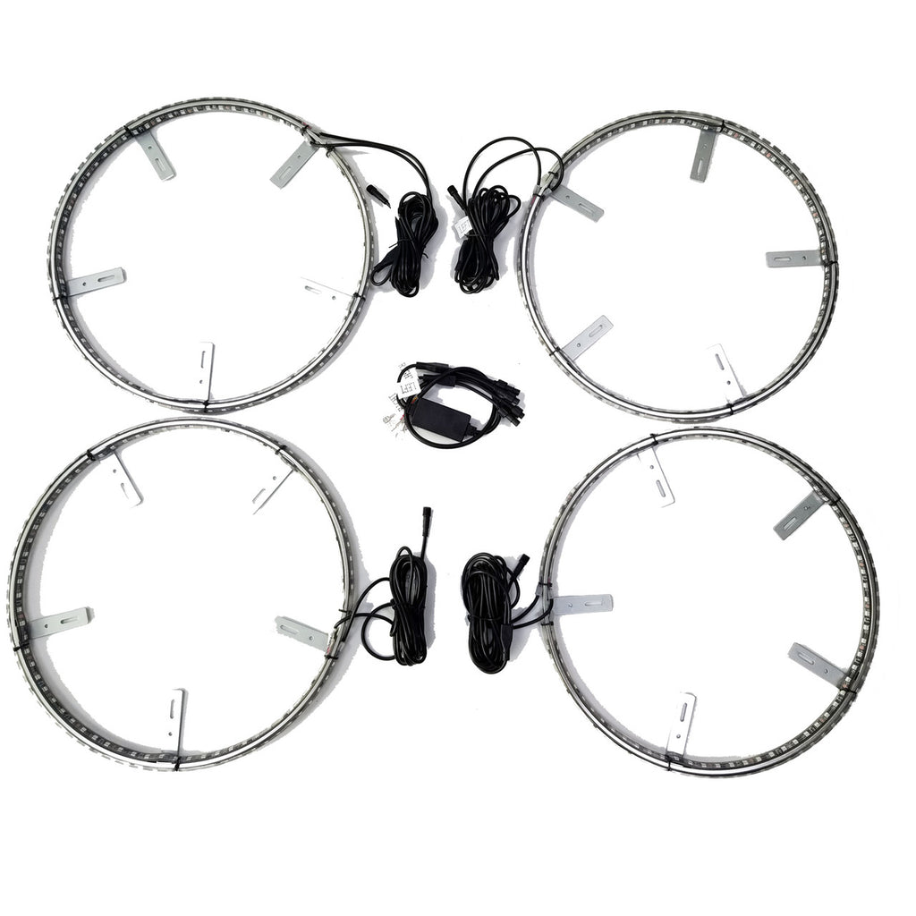 LED Wheel Lights Kit with Turn Signal and Red Brake Function Lighting