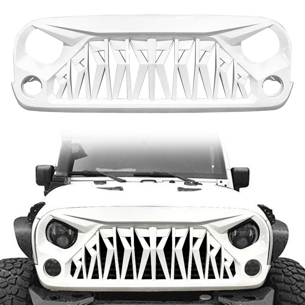 White Shark Grille For Wrangler JK 2007-2018 Unlimited Glossy Grille
