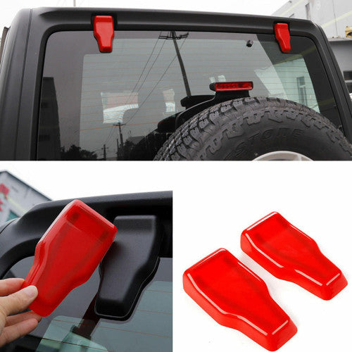 Rear Window Liftgate Glass Hinge Cover Trim For Jeep Wrangler JL 2018-2023 Red Default Title Exterior Part