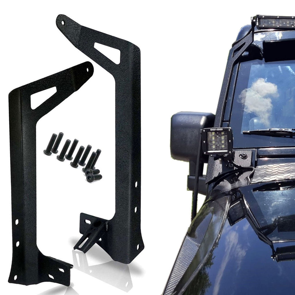 Light Bar Bracket 50 Inch Straight with Pod Mounts for Jeep Wrangler JK JKU 2007 - 2018 - GENSSI Exterior Part