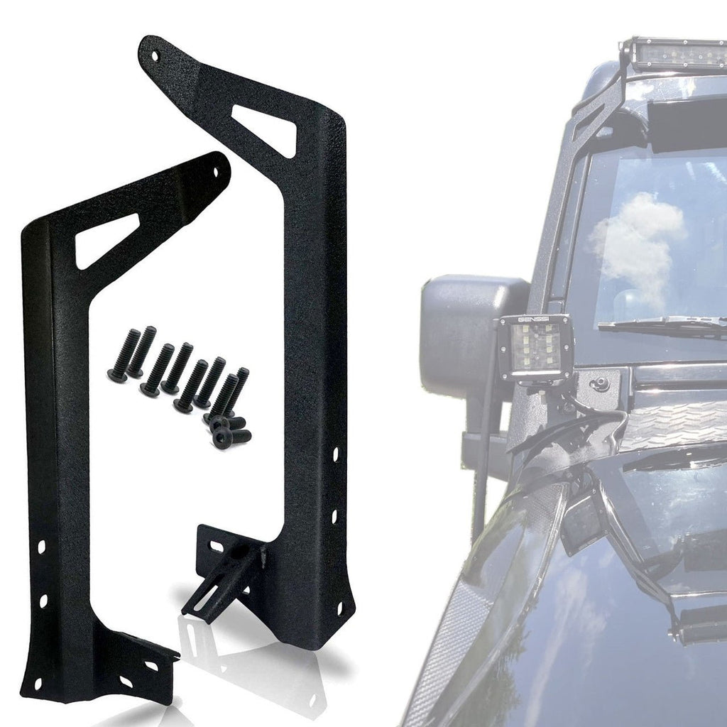 Light Bar Bracket 50 Inch Straight with Pod Mounts for Jeep Wrangler JK JKU 2007 - 2018 - GENSSI Exterior Part