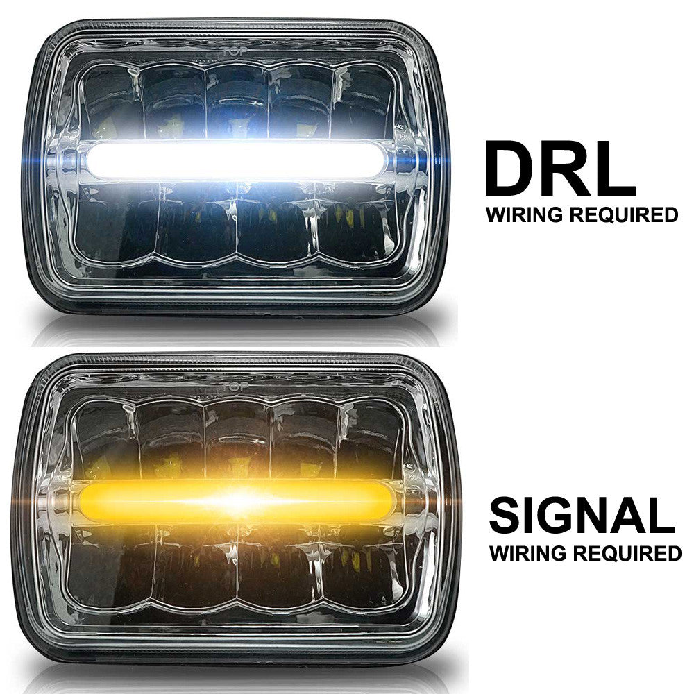 XDR LED Chrome Headlights w/DRL for XJ and YJ Lighting