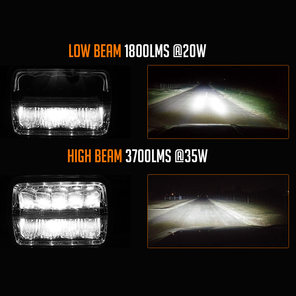 XDR LED Chrome Headlights w/DRL for XJ and YJ Lighting