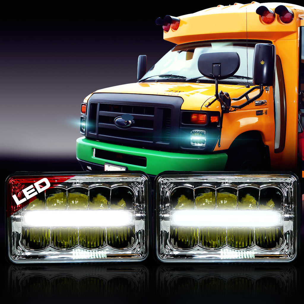 XDR LED Chrome Headlights w/DRL for XJ and YJ Lighting