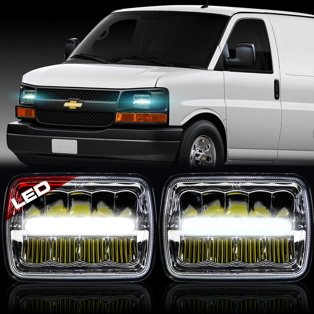 XDR LED Chrome Headlights w/DRL for XJ and YJ Lighting
