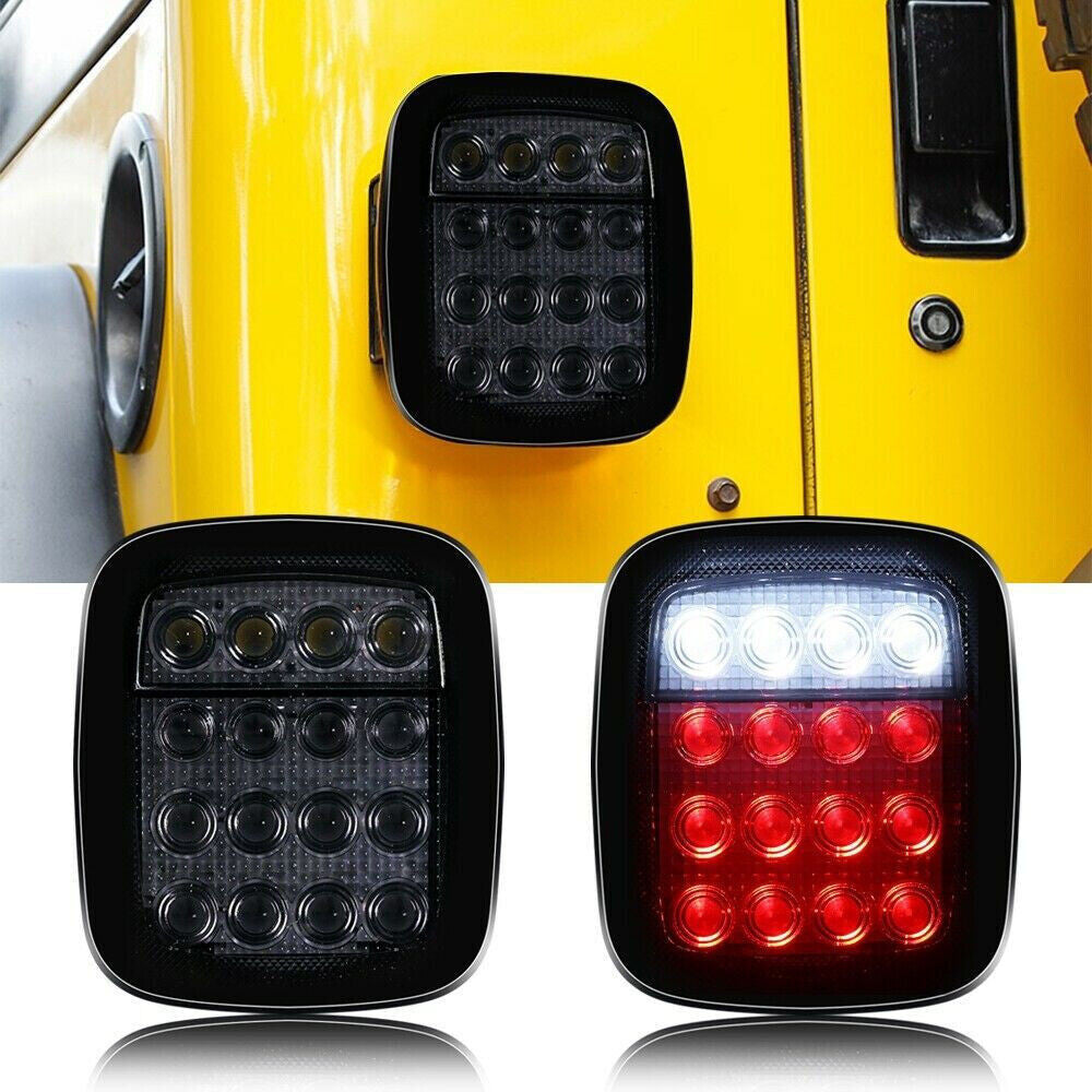 Smoked Black LED Tail Lights For Jeep Wrangler YJ TJ (1997-2006) Lighting