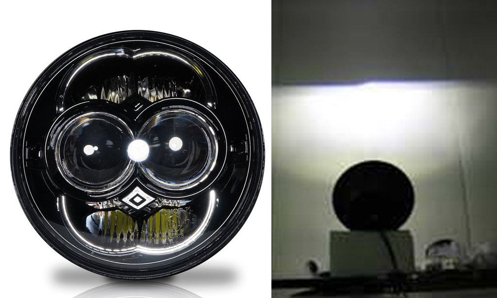 5.75 (5 3/4) Inch LED Black Projector Headlights Round DOT Set Lighting