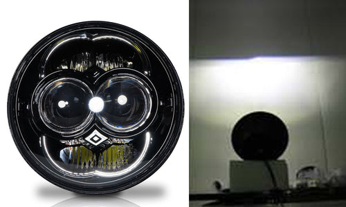 5.75 (5 3/4) Inch LED Black Projector Headlights Round DOT Set Lighting